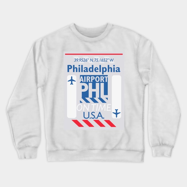 PHL Philadelphia airport code 27092021 design Crewneck Sweatshirt by Woohoo